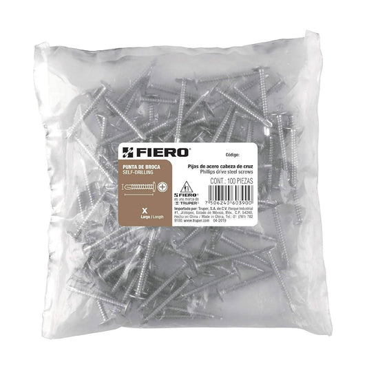 Bolsa Pija Punta Broca 8X 1 1-2 Fiero 44649 100Pz