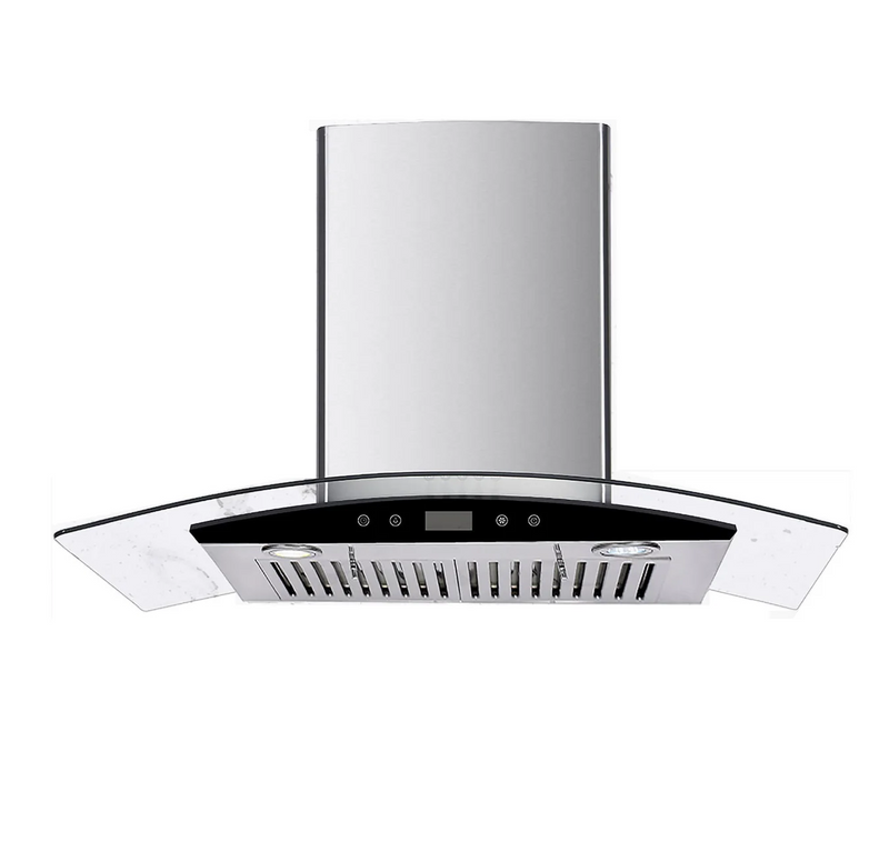 Campana de Pared Cristal Curvo Negro Acero Inoxidable EB-392