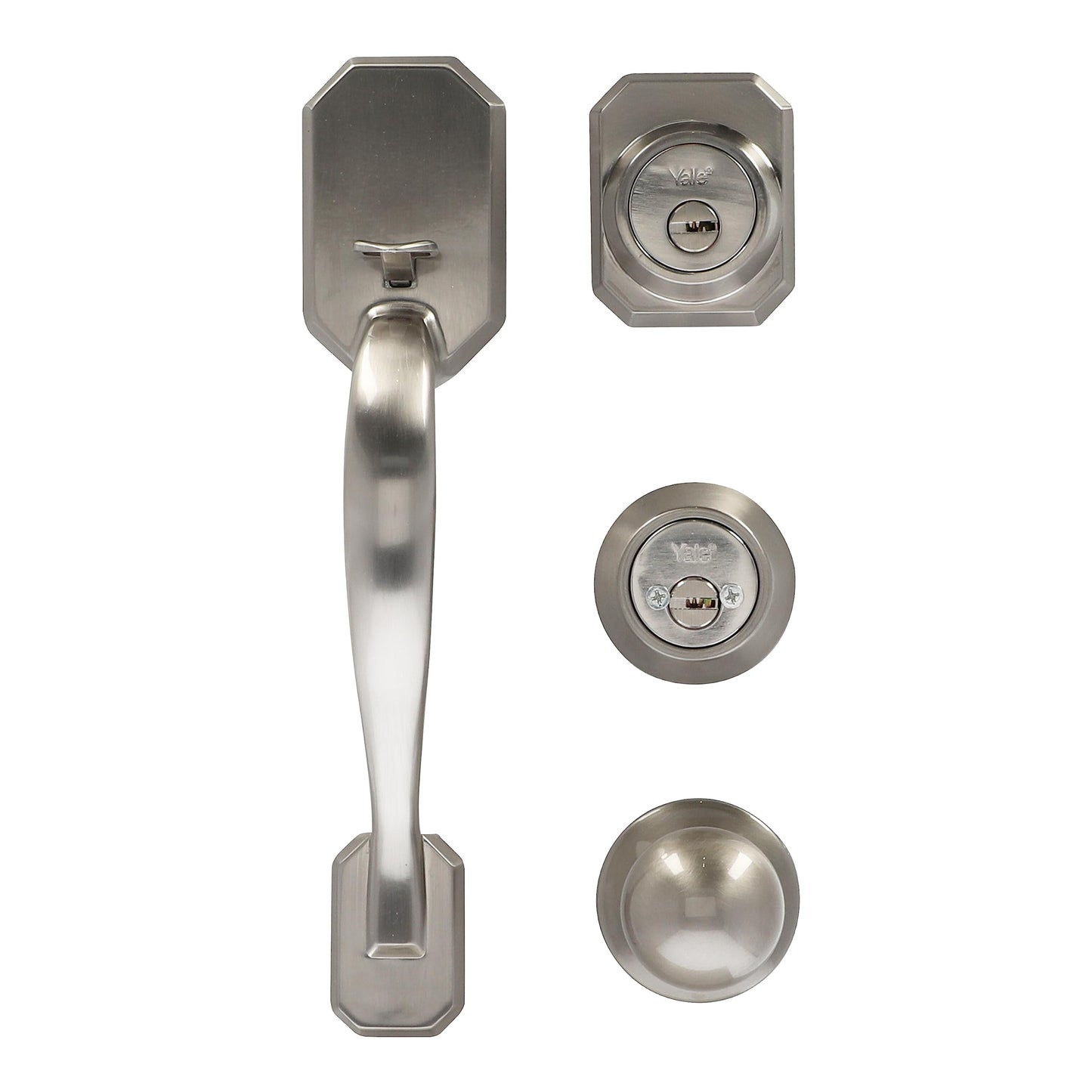 Cerradura Puerta Principal Yale MX86202 Teton Níquel Satín