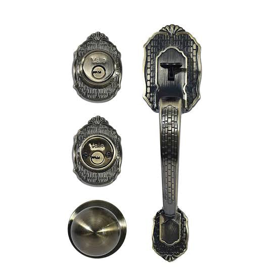 Cerradura Puerta Principal Yale MX88372 Napoles Latón Antiguo