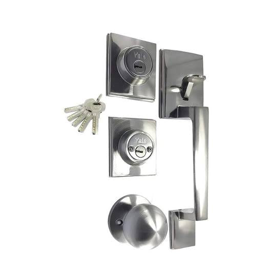 Cerradura Puerta Principal Yale MX88369 Napoles Níquel Satín