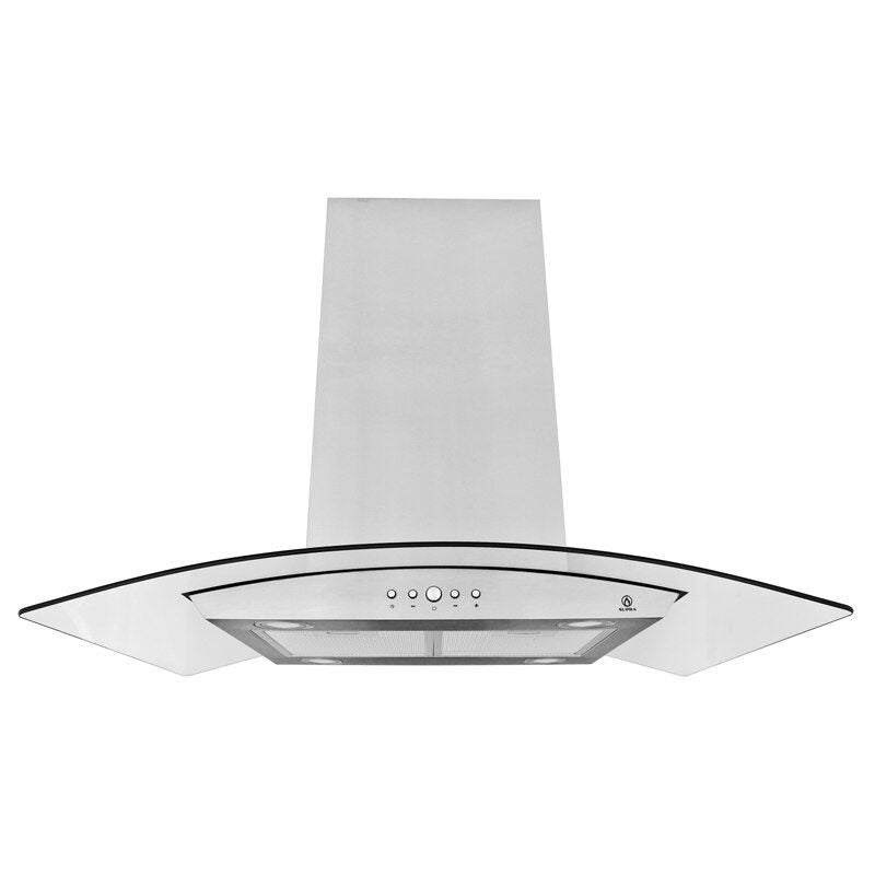 Campana Isla de Cristal 90cm Acero Inoxidable CI-90 SUPRA