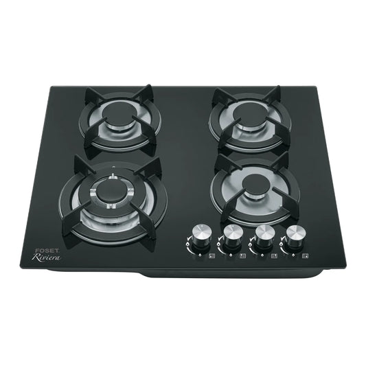 Parrilla de Gas 4 Quemadores Cristal Negro 48408 FOSET