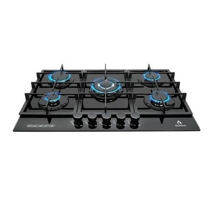 Parrilla de Gas 5 Quemadores 76cm Cristal Negro 5Q-PG-76 SUPRA