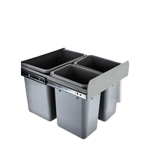 Cesto Para Basura Cuadrado 3 Canastos 350X470 RB011 JAKO Herraje Cocina